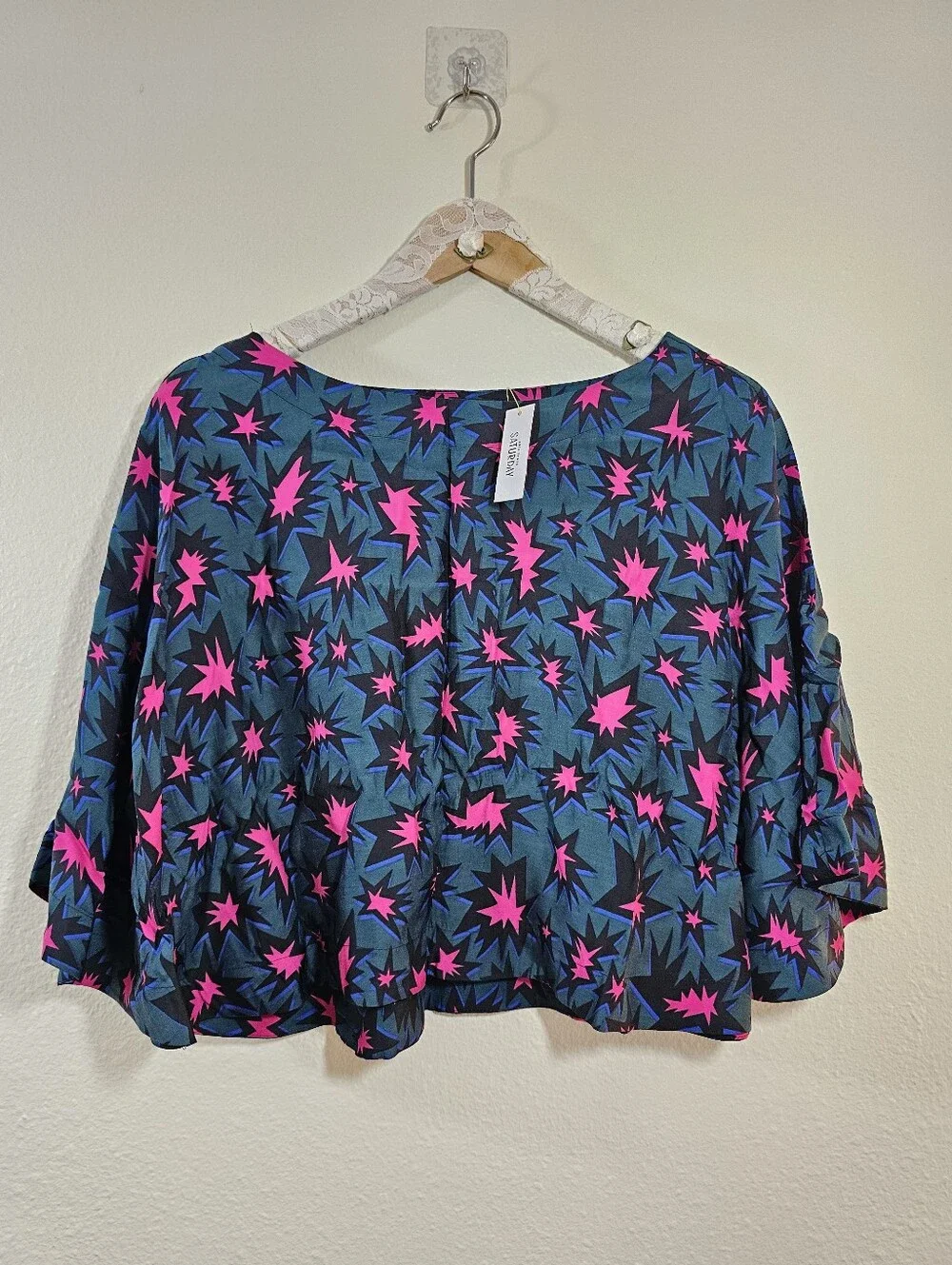Kate Spade Saturday Cape Top In Eureka Size Small NWT